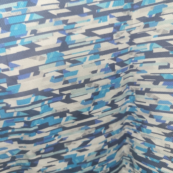 Calvin Klein Pixelated Mosaic Blue Button Down Shirt - Picture 8 of 13